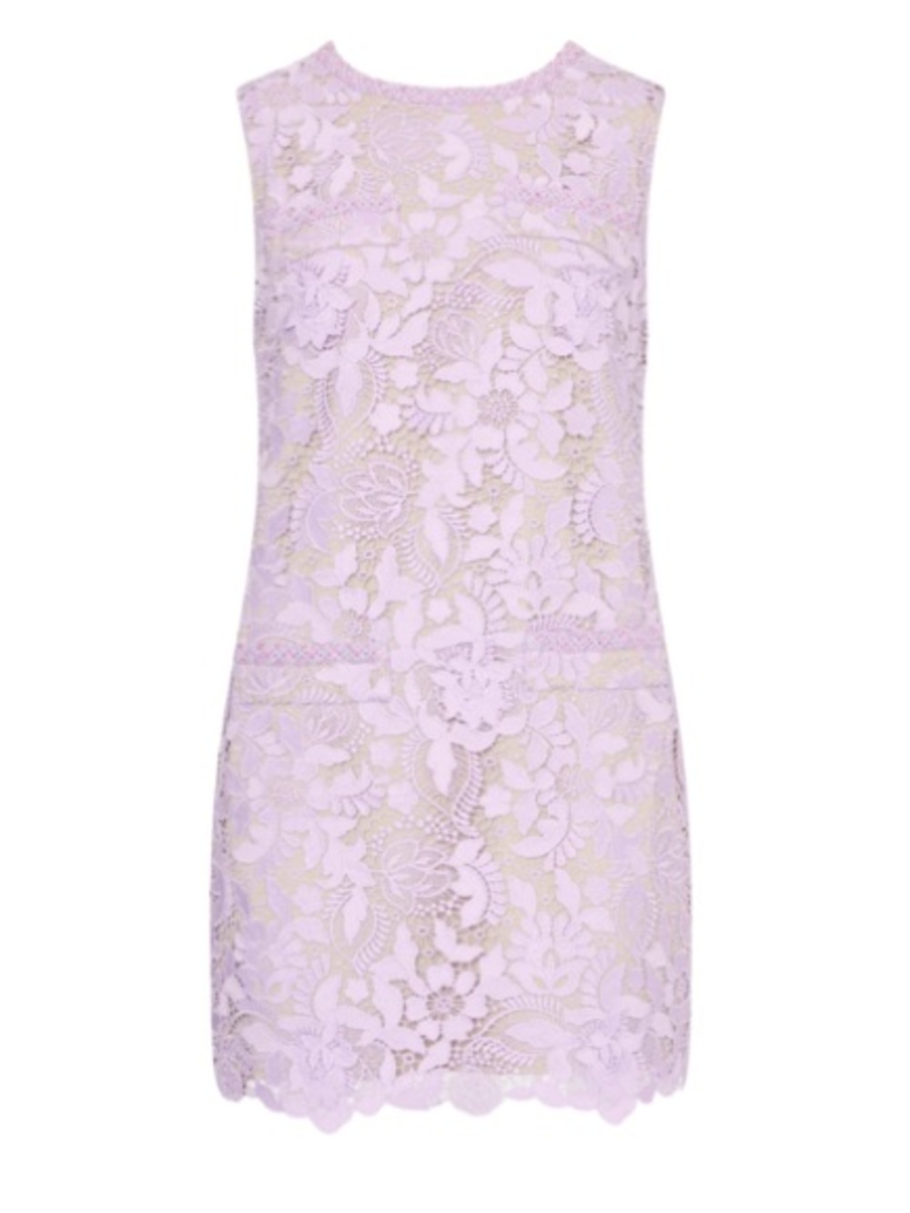 NWT MILLY 3D Garden Lace Sleeveless Mini Dress in Lilac, Size 6 - Picture 3 of 13